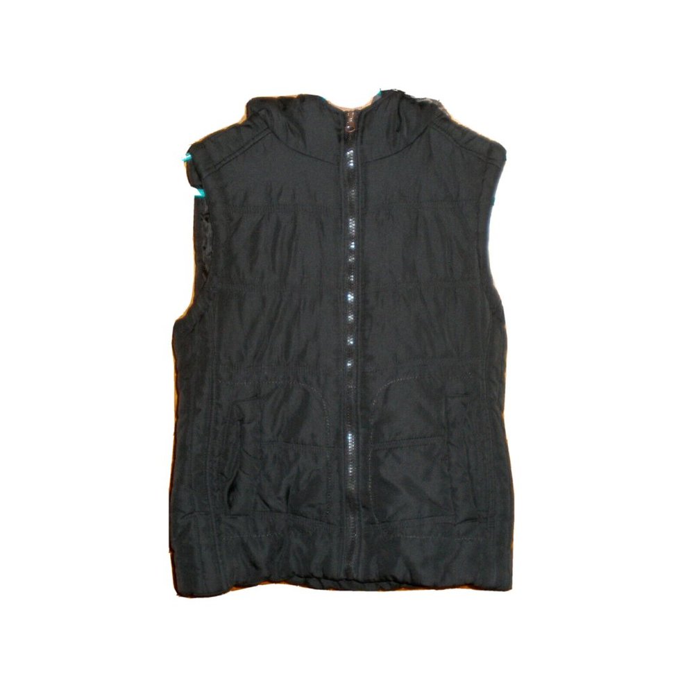 Weatherproof Hooded Quilted Full Zip Puffer Vest Black Youth Girl's Size Large
